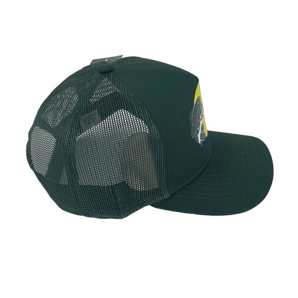 Bass Pro Shops Dark Green Printed Logo Trucker Mesh Hat Snapback Closure NEW - Picture 5 of 10
